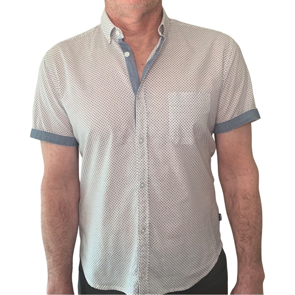 BOSS HUGO BOSS Reed Slim Fit Shirt Modern Essential Short Sleeve Button Down - Picture 4 of 16